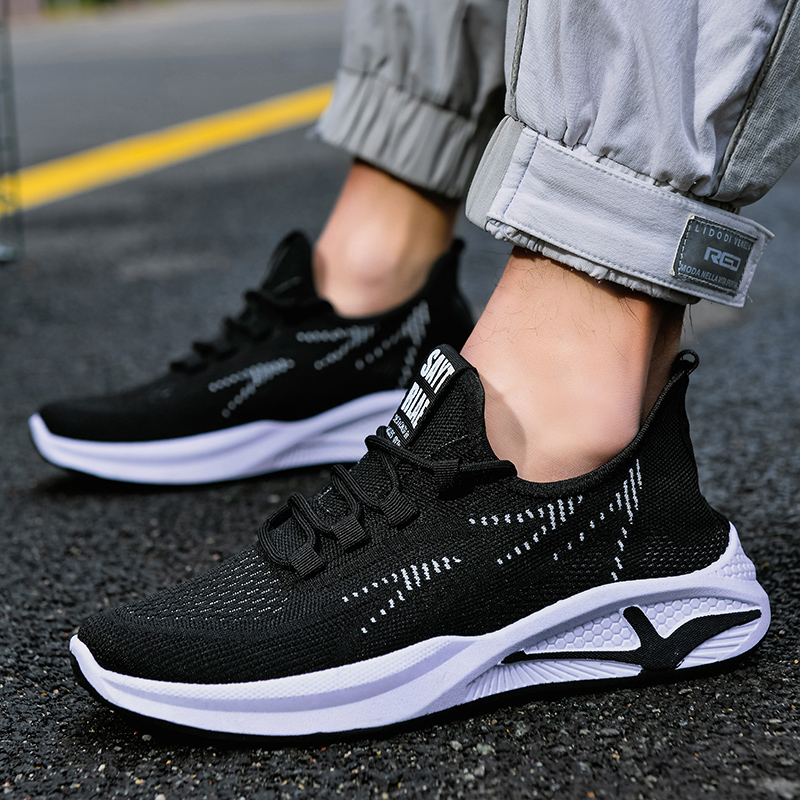 Highland Sepatu Sneakers Pria Casual Import Hitam Sepatu Cowok Keren Sekolah Sepatu Fashion Tali Running Men Shoes MR150