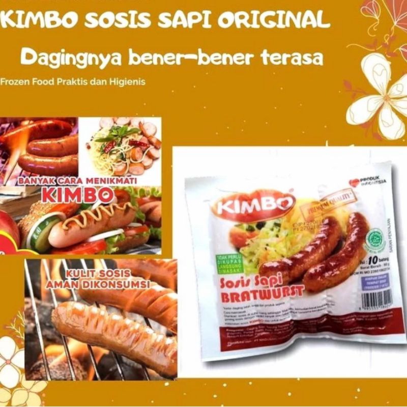 

Kimbo Sosis Sapi Mini Bratwurst 6s 500gr