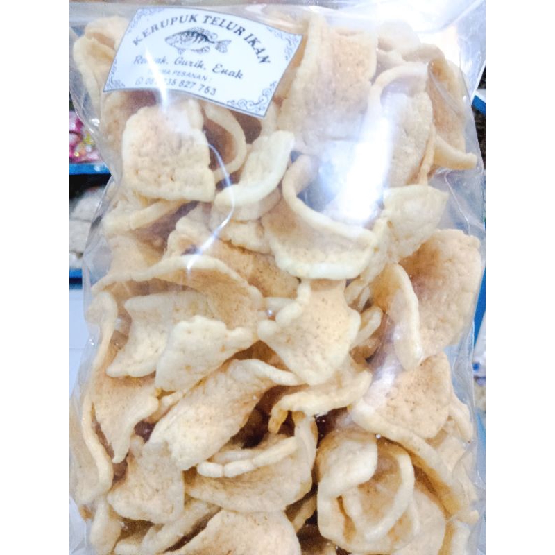 

camilan kerupuk ikan enak renyah gurih halal berat kurleb 255gr