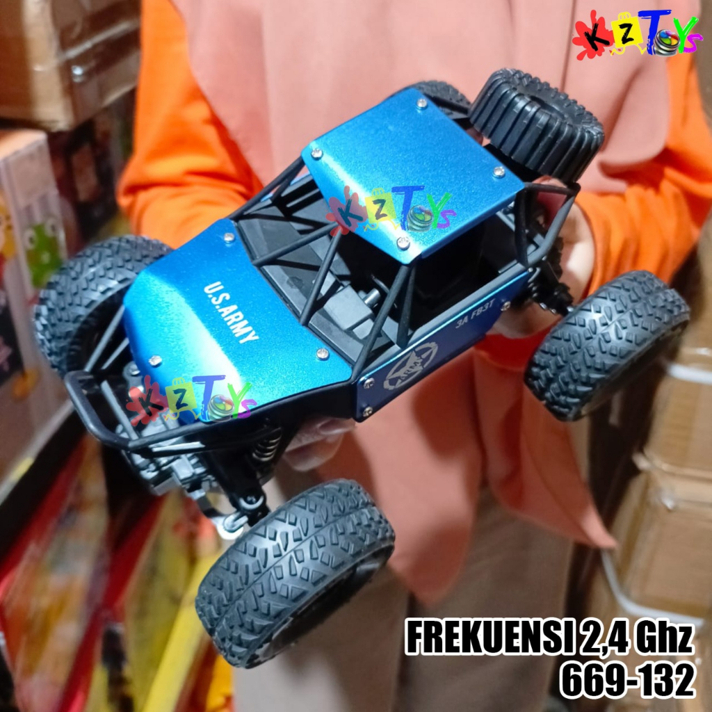 RC OFF ROAD MAINAN REMOTE CONTROL 1:20 ROCK CRAWLER ARMY BODY METAL ARMY