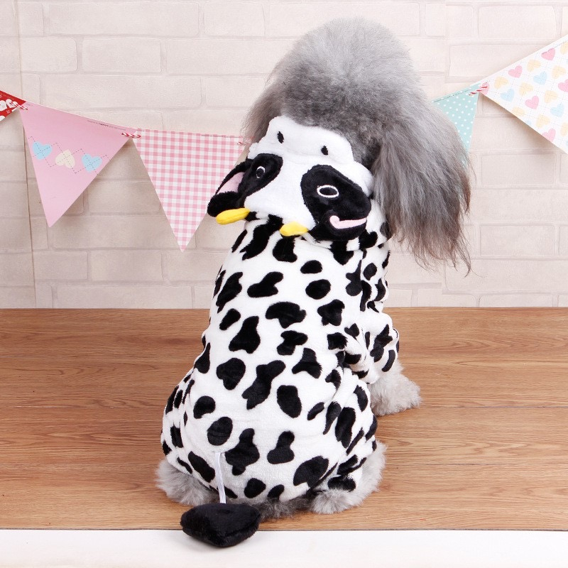 BAJU COW SAPI -  Baju Hoodie Pakaian Hewan Kucing Anjing Model Cow Sapi Jumpsuit