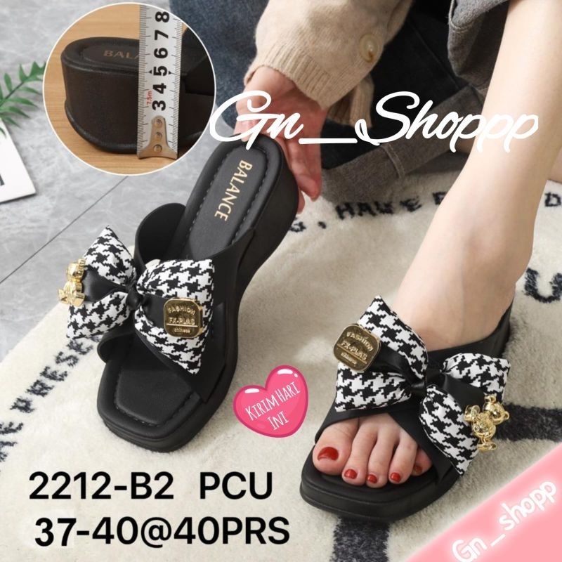 Sandal Wanita WEDGES 4,5CM Terlaris Tali Platform Balance 2212-B1