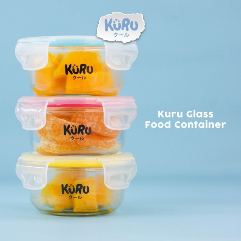 Kuru Baby Glass Food Container | Wadah Kaca Tempat Makan MPASI GC2001