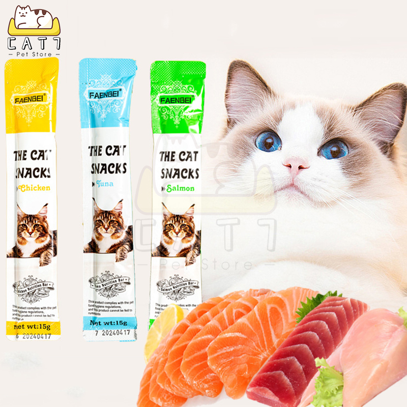 【Cat7】Snack Kucing Cat Strip Cemilan Kuing Kecil dan Kucing Besar Snack Hewan Peliharaan 15g/strip