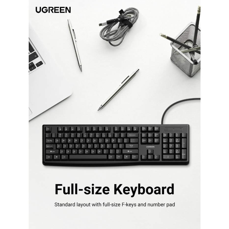 UGREEN Keyboard + Mouse Set Kabel USB Wired Combo For Komputer Laptop 90561