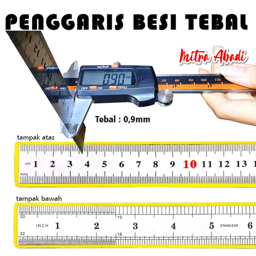

Penggaris / Mistar Besi Stainless Steel TEBAL