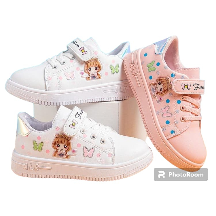 Sepatu fashion anak perempuan sneakers sekloah usia 2-10 tahun