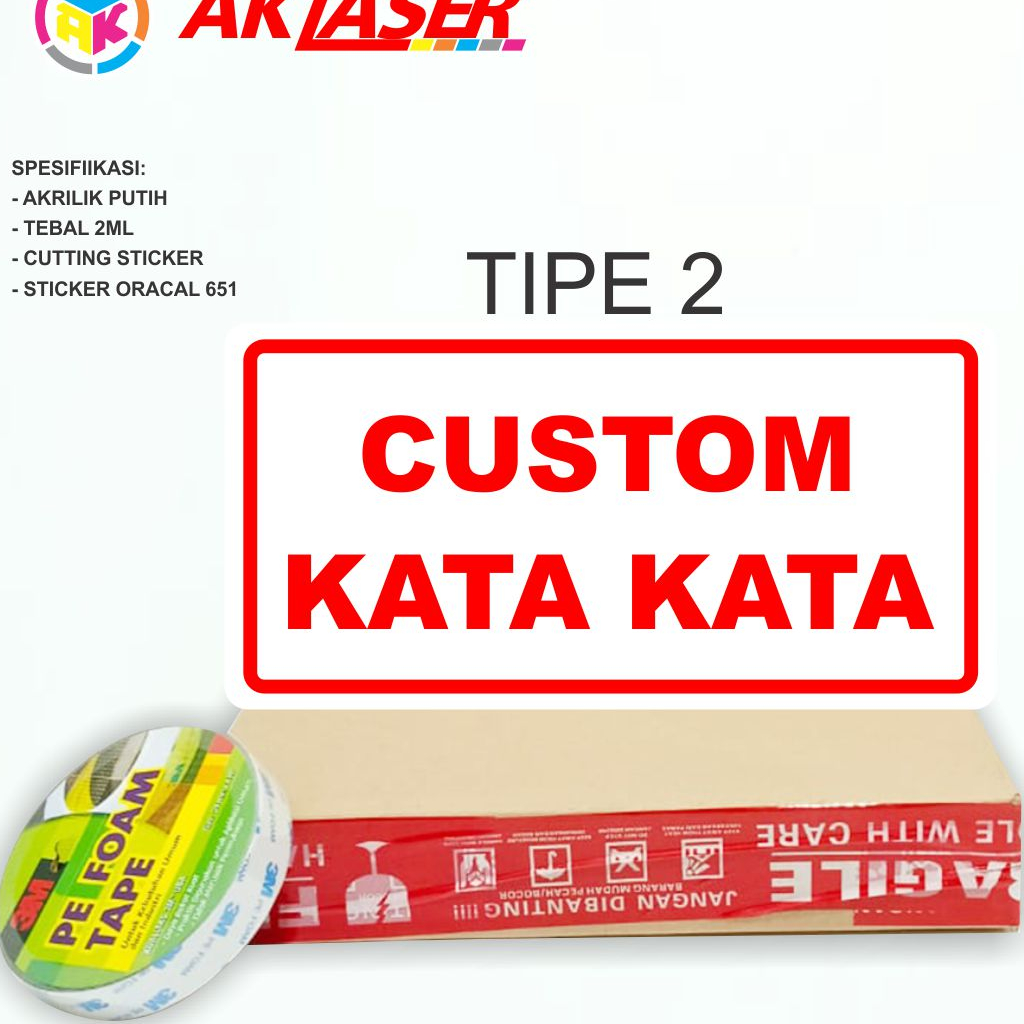 

AKRILIK PUTIH CUSTOM TULISAN / KATA KATA TIPE 2
