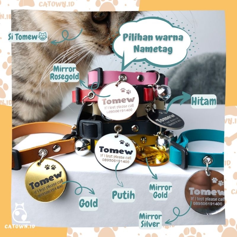 MediumD016-Kalung Anjing Custom Medium Ukuran Sedang Kalung Kucing Custom Nama Ukuran Besar Kalung kucing Maincoon catown.id