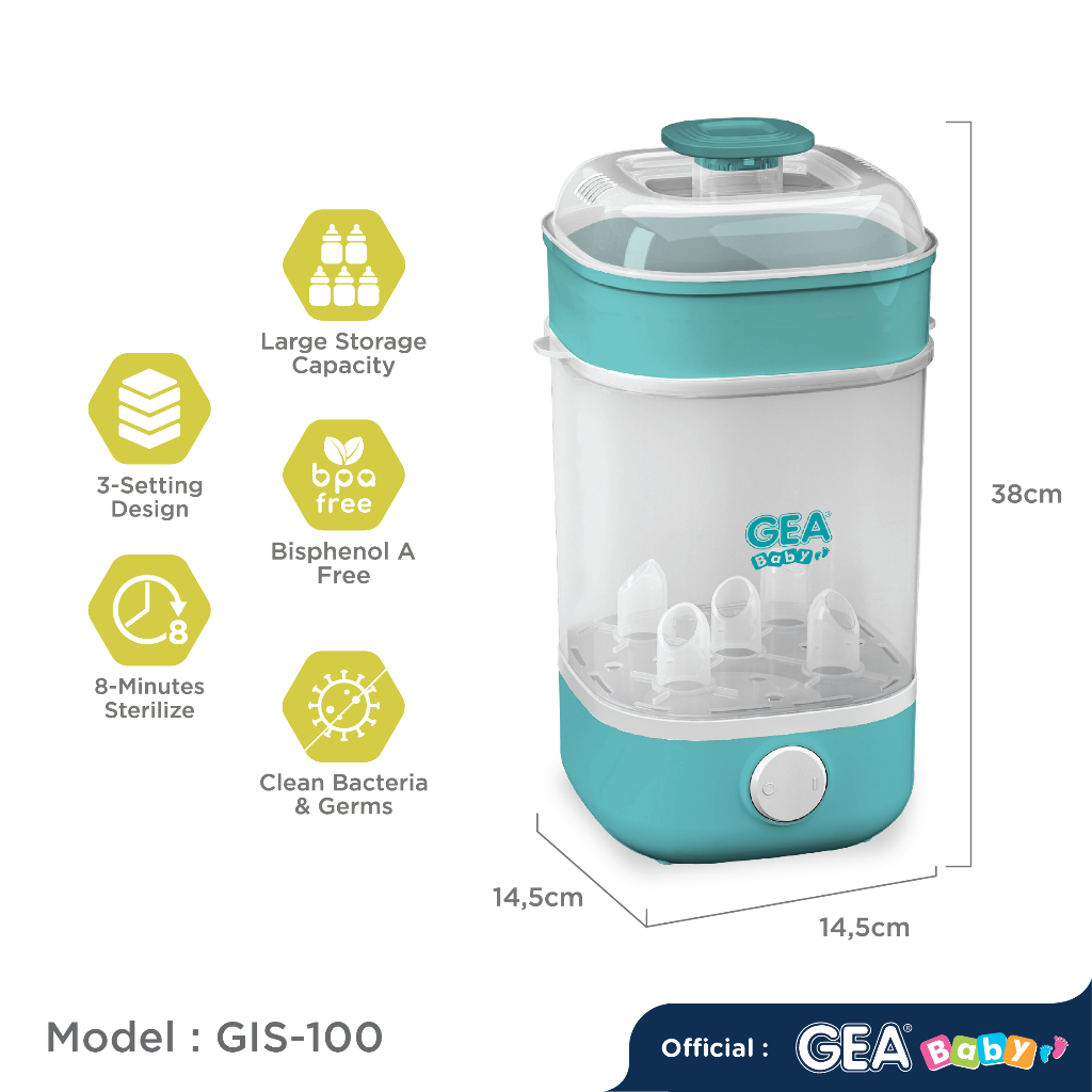 Makassar - GEA Baby Instant Steam Sterilizer GIS-100 / sterilisasi uap / steril botol bayi