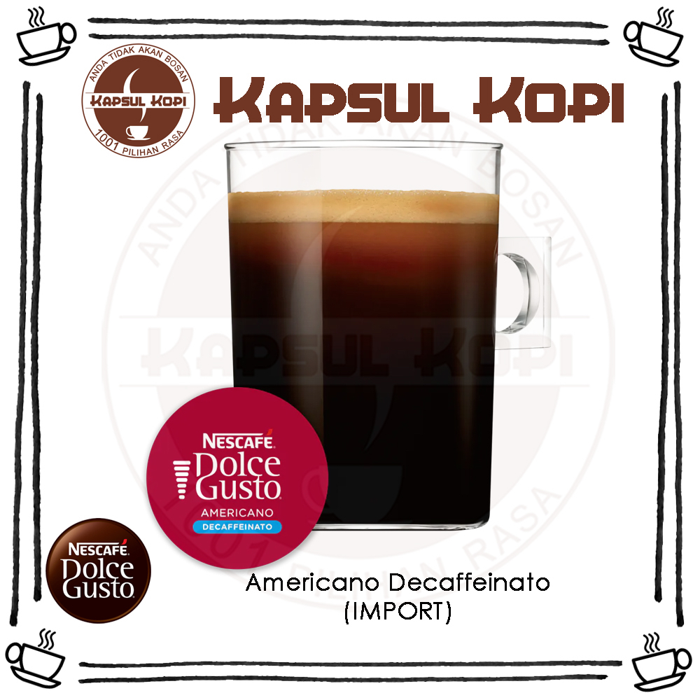 

Ecer Americano Decaffeinato Kapsul Kopi Nescafe Dolce Gusto Impor Coffee Capsule