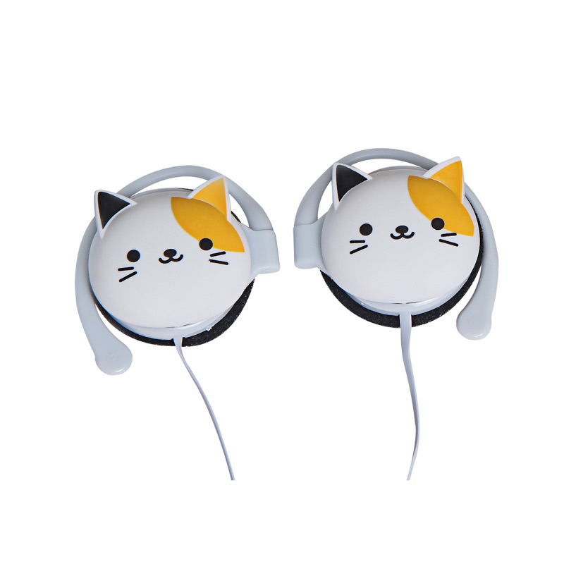 [KN-3064] Headset Earphone Karakter Motif Animal KUCING / Earphone CAT HEAD / Cute Cat Earphone