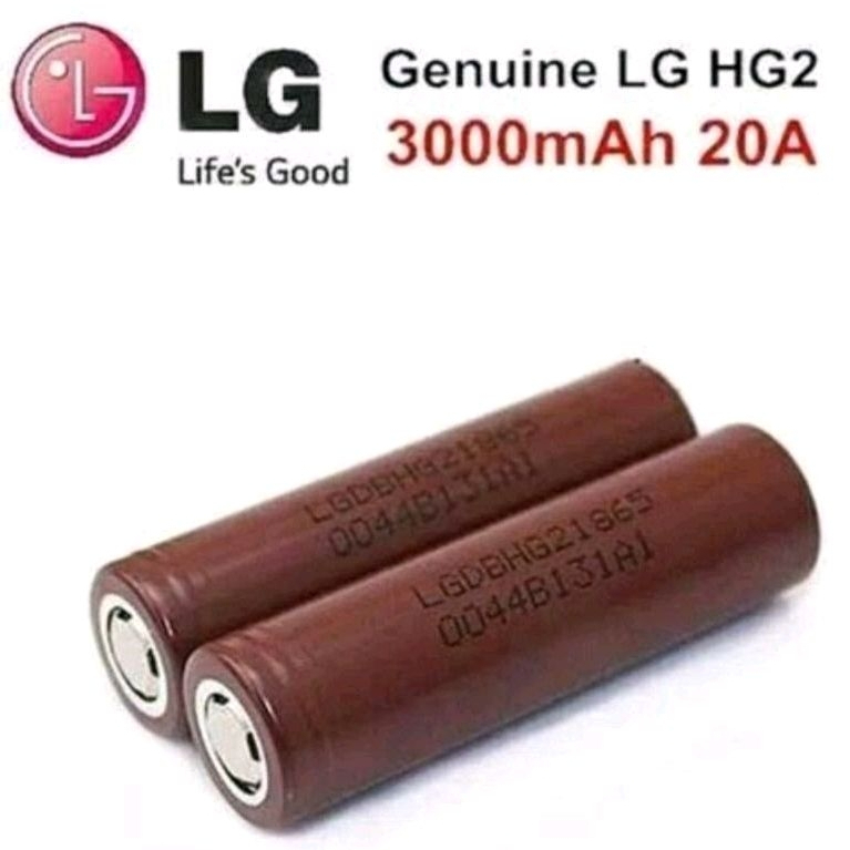 Battery Batre Baterai LG 18650 HG2 3000mAh ORIGINAL