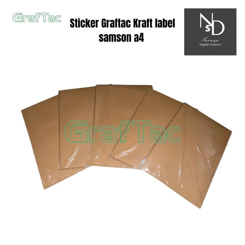 

Sticker Kraft Graftac stiker samson coklat tua kraft paper a4