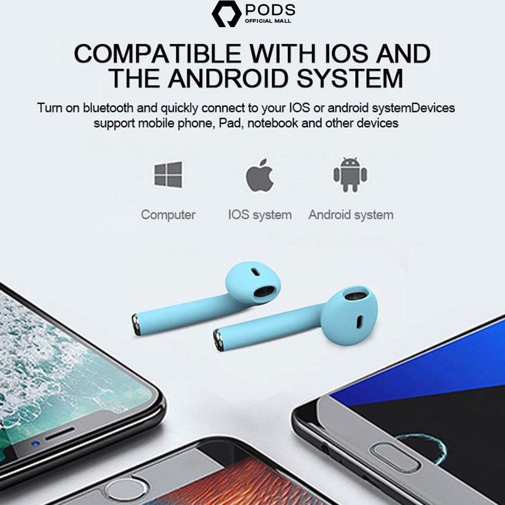 ThePods Lite 2024 Headset Bluetooth - Inpods 12 Macaroon True Wireless Stereo Earphone for IOS &amp; Android [Pop Up + Highest Version] - by PodsIndonesia