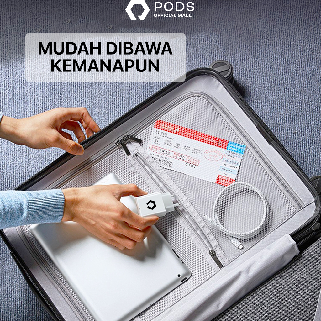 CHARGER 20W Fast Charging - USB to Lightning [Fullset Cable + Adaptor] By Pods Indonesiaaa