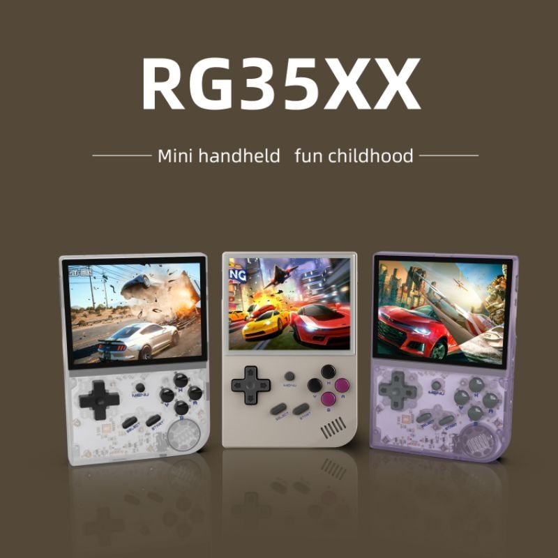 ANBERNIC RG35XX 64G+128G Mini Game Console Handheld Video Game Player 3.5 Inch IPS Screen Linux System for Adults Kid's Gift