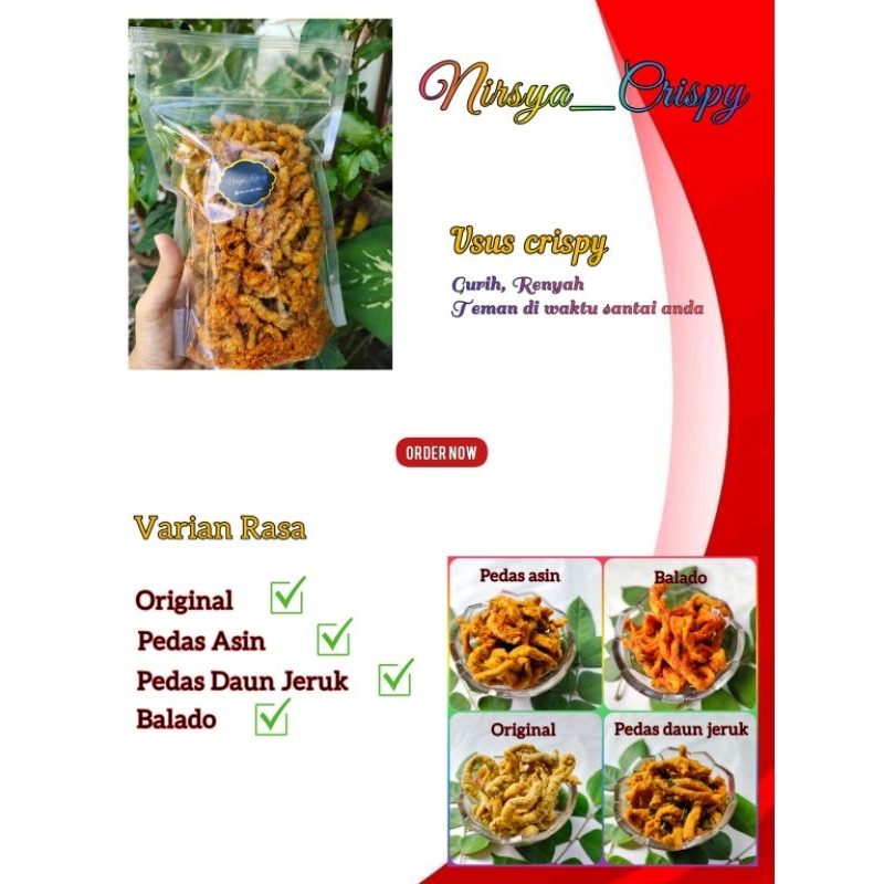 

USUS CRISPY EXTRA PEDAS SPECIAL DAUN JERUK RASA MANTAP