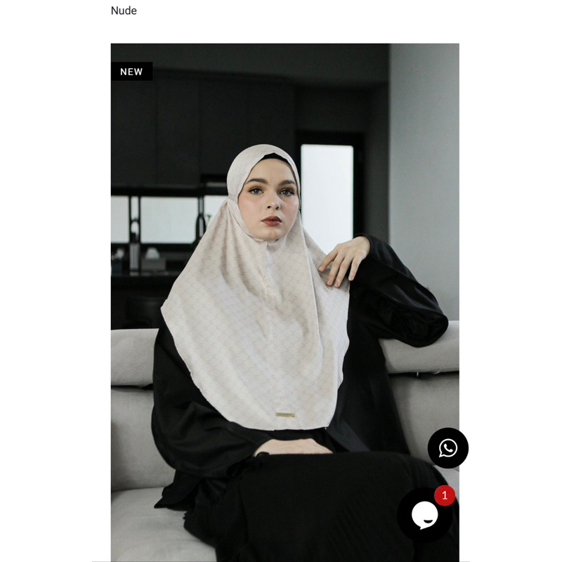 Monogram Hijab Veil Nude - Vivi Zubedi