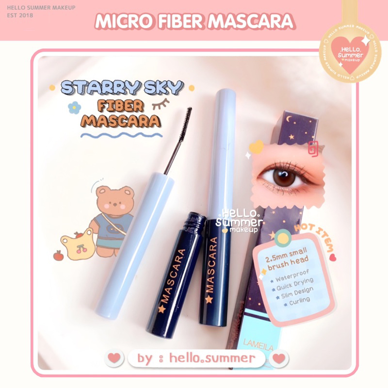 Starry Sky Slim Fiber Micro Slender Mascara Lentik Korean Makeup Waterproof Black &amp; Brown