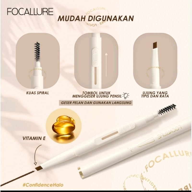 FOCALLURE FA202 Silky Shaping Eyebrow Pencil-4WARNA(BPOM)