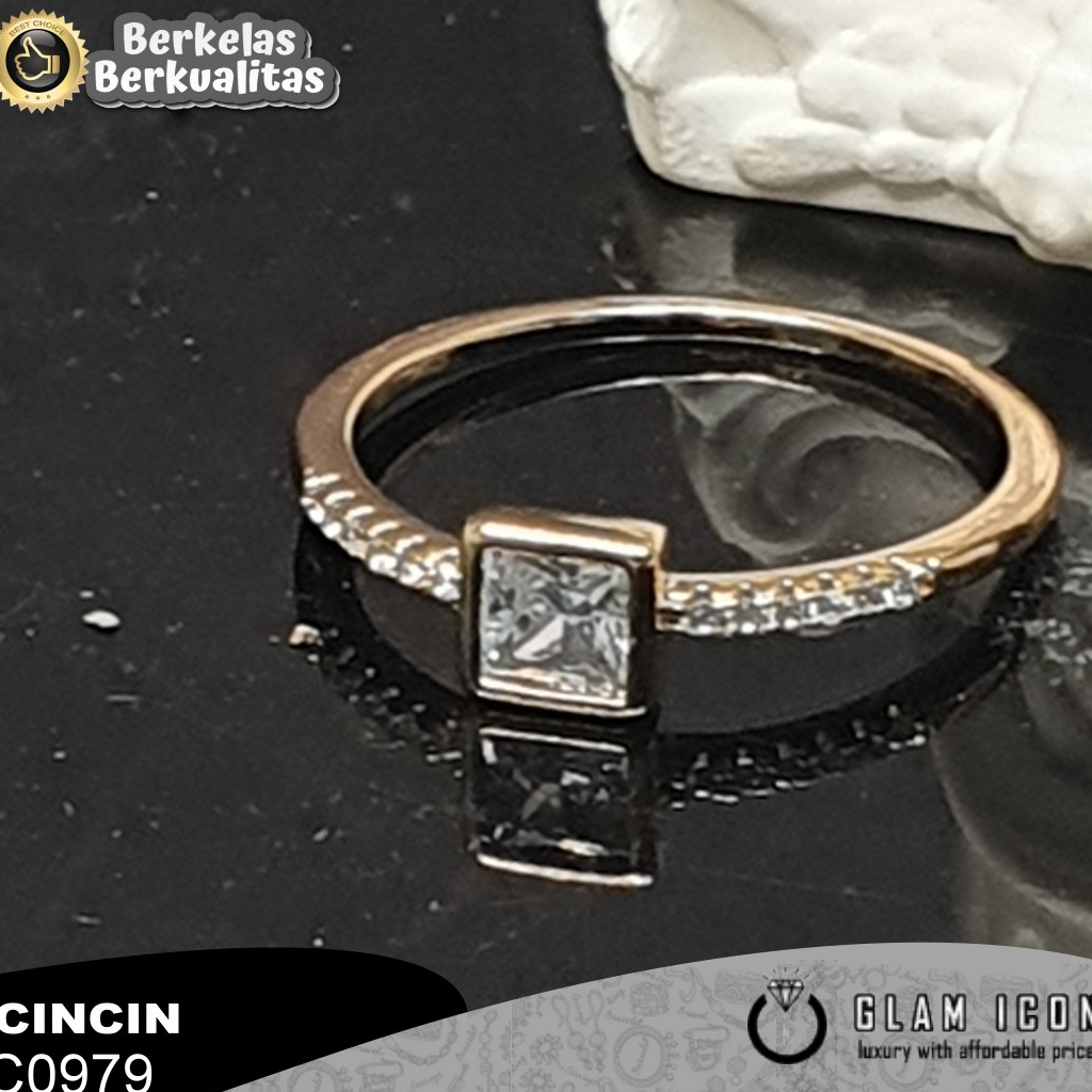 Cincin Wanita motif Mata kotak simple C0979 CCG