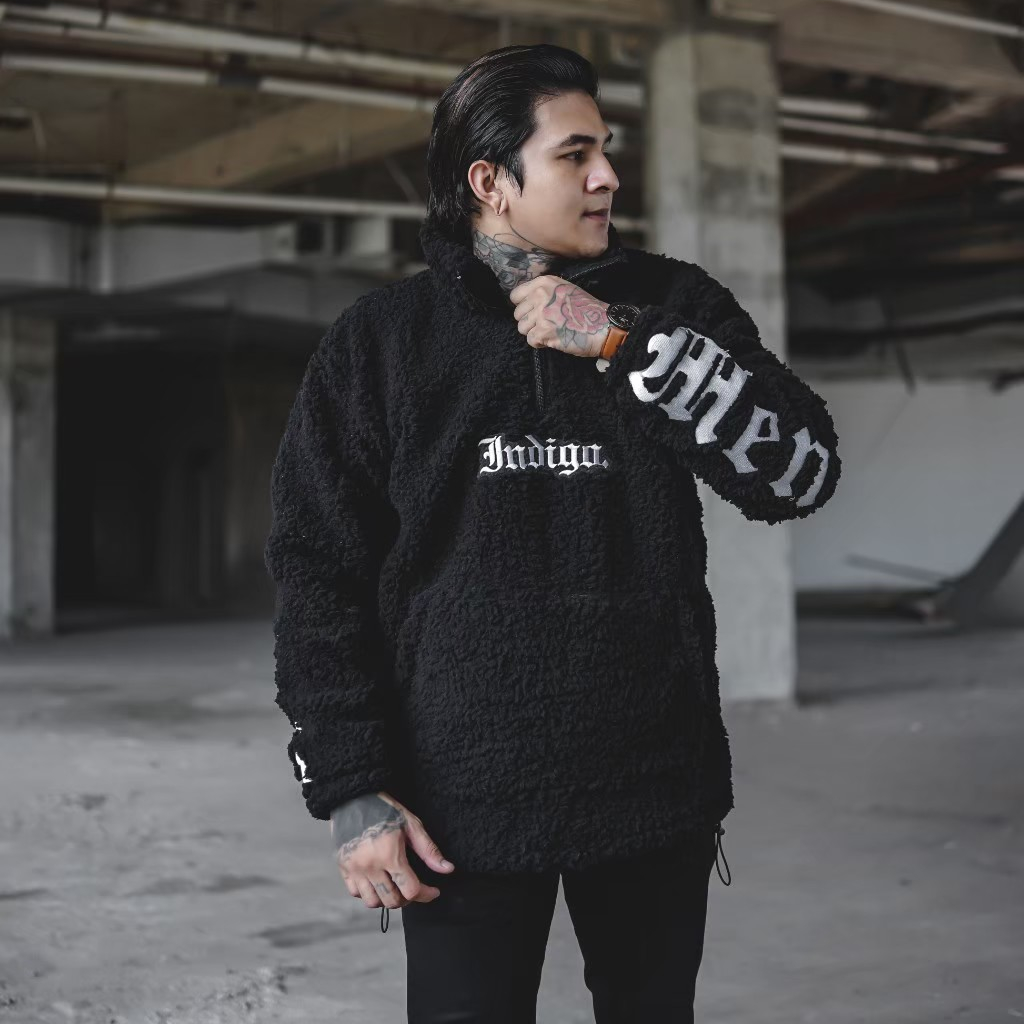 Jaket Sherpa Unisex Original GeniousHed - Jaket Pria Sherpa - Jaket Wanita Sherpa - Putih - Hitam - Premium