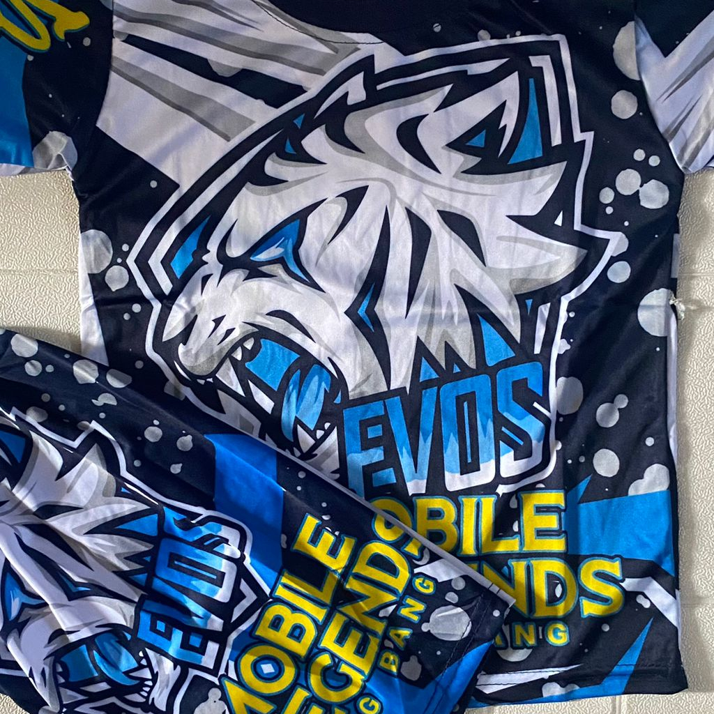 Baju evos anak bisa sablon nama/Baju gaming freefire