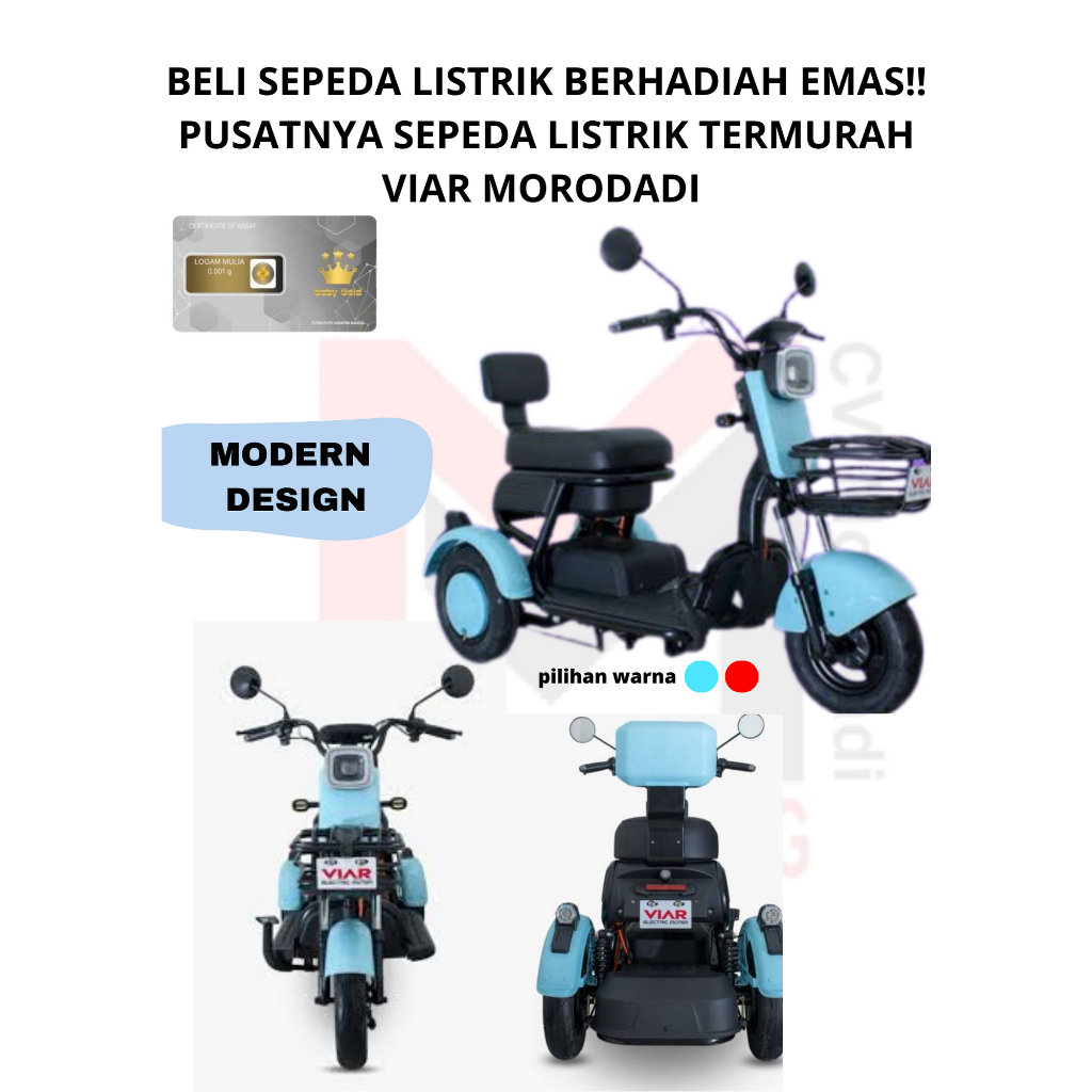 (TERMURAH) KREDIT SEPEDA LISTRIK RE4 SEPEDA LISTRIK RODA 3 SEPEDA LISTRIK MODERN