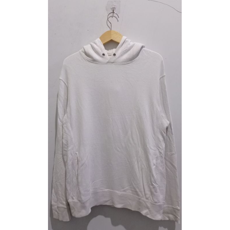 Uniqlo hoodie original bahan tebel terbaik putih bersih
