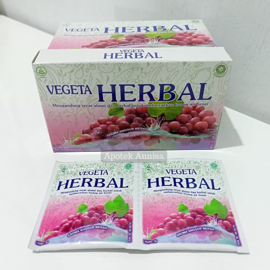 

Vegeta Herbal Pelancar BAB Box Isi 6 Sachet Rasa Anggur