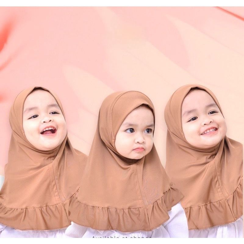 jilbab jersey anak usia 1-5 tahun / jilbab anak Jilbab Cemara