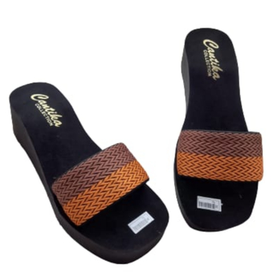 Sandal Wedges Spon Wanita Sendal Wedges Tinggi 5cm Selop Webbing Turkey