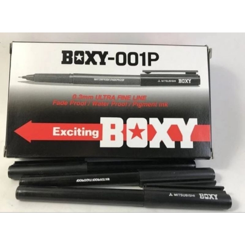 

( 1 Pcs ) Pulpen Boxy 001P 0.3mm / Bolpen Tebal Boxy