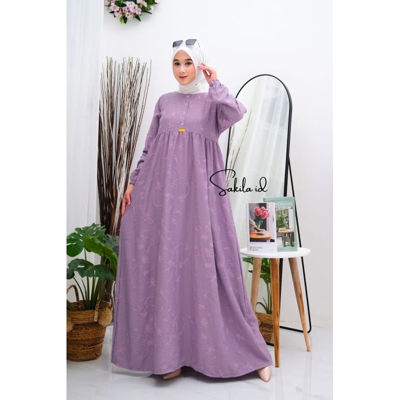 DAYANA DRESS / GAMIS LINEN BORDIR / DRESS LINEN PREMIUM / GAMIS LEBARAN