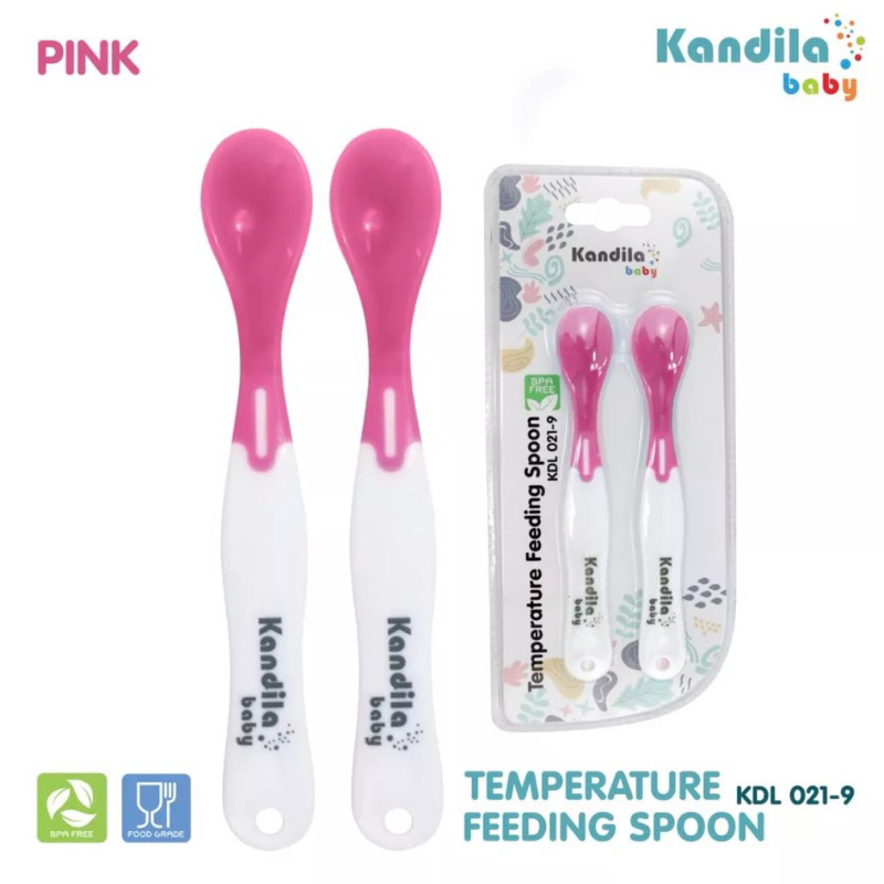 Kandila Temperature Spoon Sendok Makan MPASI Bayi Sensor Panas Silikon GIGITAN Bayi Empuk Heat Sensor