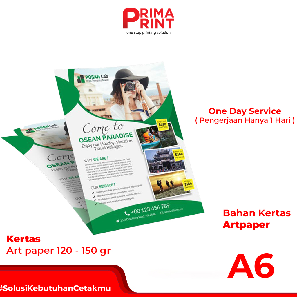 

Cetak Brosur - Flayer A6 1 Rim Isi 500pcs