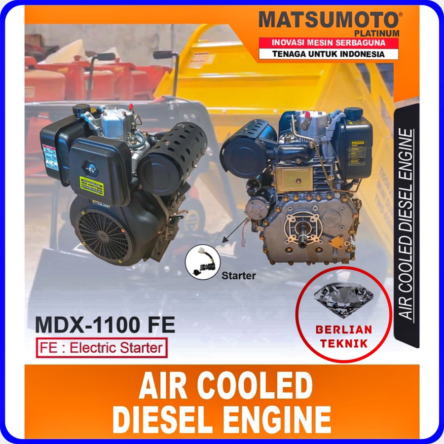 Mesin Penggerak Solar Engine Diesel Matsumoto MDX 1100 FE / 18 HP Starter