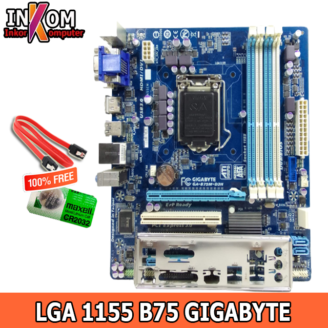 Motherboard Mainboard Mobo LGA 1155 B75 4SLOT GIGABYTE ONBOARD