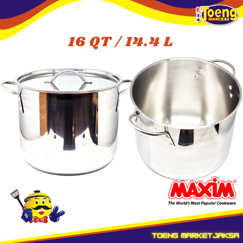 STOCK POT 16 QT/14.4 L STAINLESS MAXIM