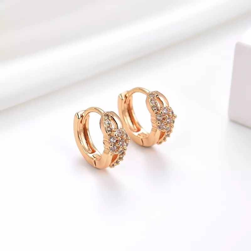 HYL JEWELRY Anting Titaniun emas batu bata titanium korea tusuk 62e
