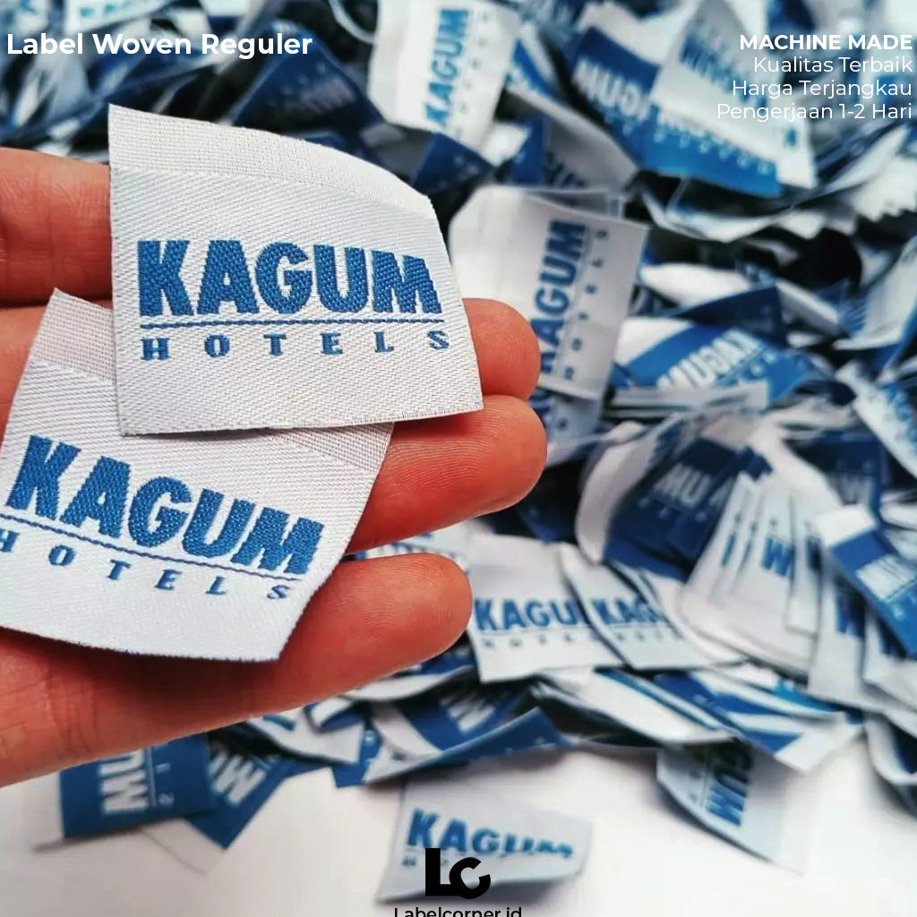 Label Baju Bahan Woven Damask Rajut