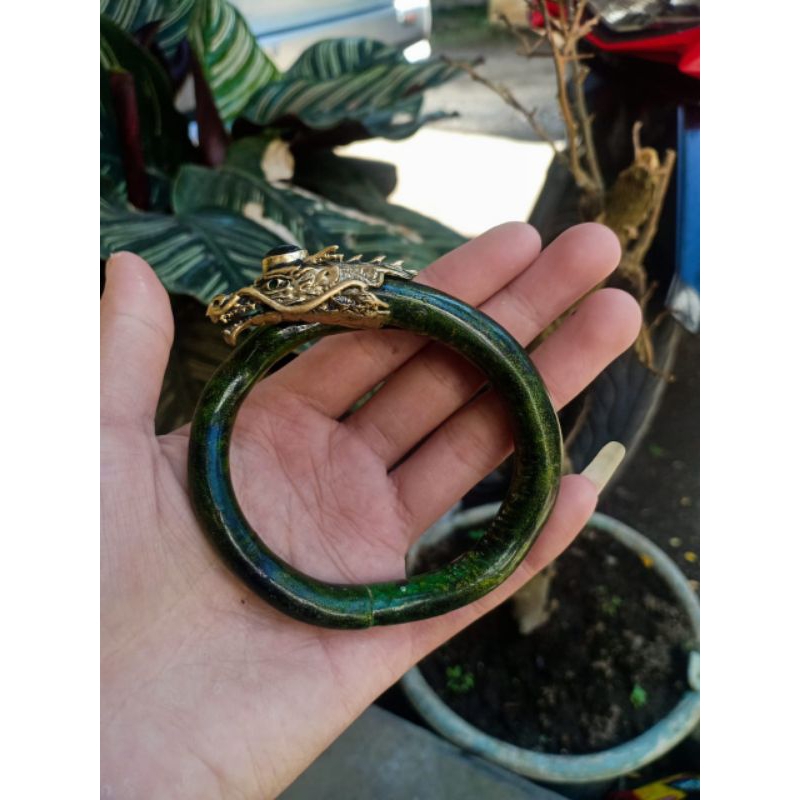 gelang akar Bahar tali arus variasi alpaka motif naga.