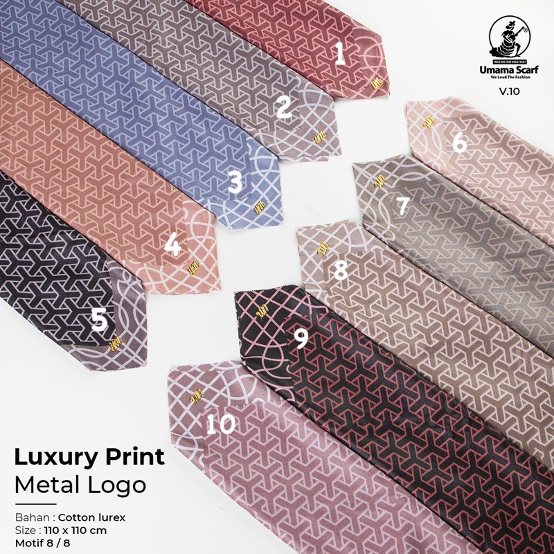 HIJAB SEGIEMPAT LUXURY PRINT MOTIF METAL LOGO V.10