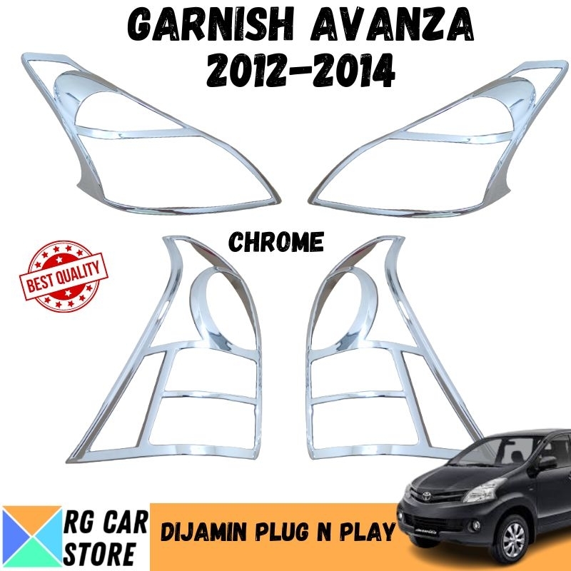 GARNISH ALL NEW  AVANZA 2012-2014 WARNA CHROME DIJAMIN PNP TINGGAL PASANG BERKUALITAS