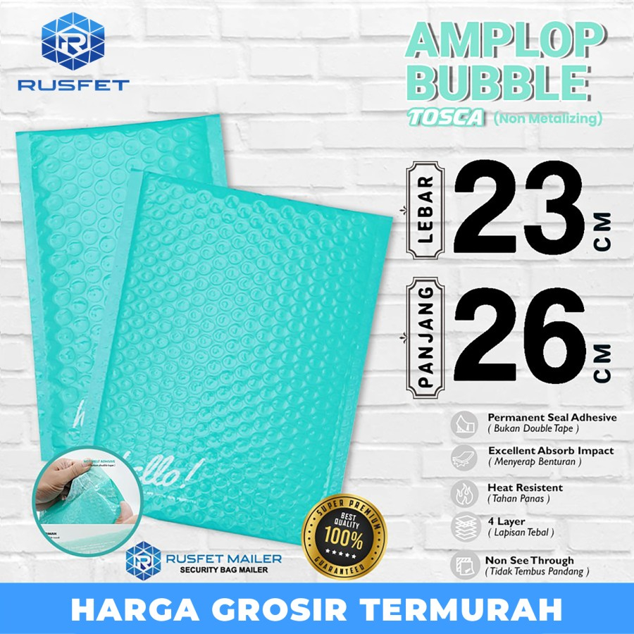 

AMPLOP BUBBLE MAILER TOSCA 23x26cm RUFSET ENVELOPE WRAP PREMIUM SATUAN