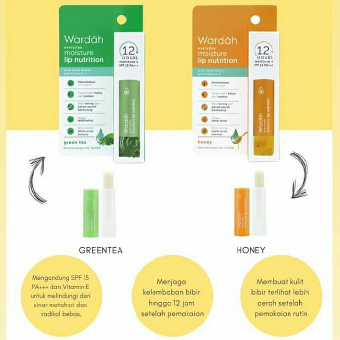 Wardah Everyday Moisture Lip Nutrition 4gr - Lip Balm Wardah/Lip Gloss/VItamin Bibir/Pelembab