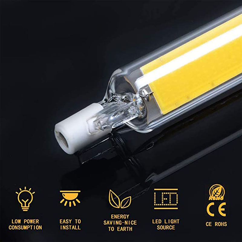 Lampu LED COB R7S Halogen Glass Tube 118 mm 15 W - JS118 - Transparent