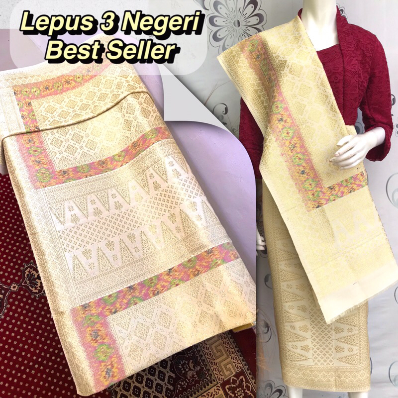 Songket Lepus 3 Negeri Best Seller-Asli Tenun Tangan Palembang