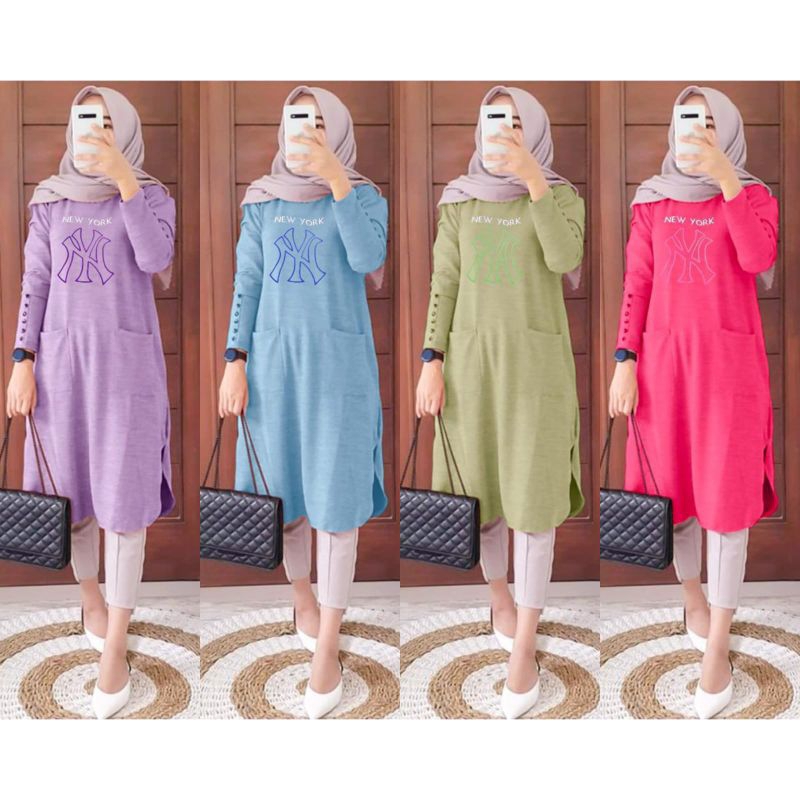 Tunik Babyterry Bordir Saku Depan